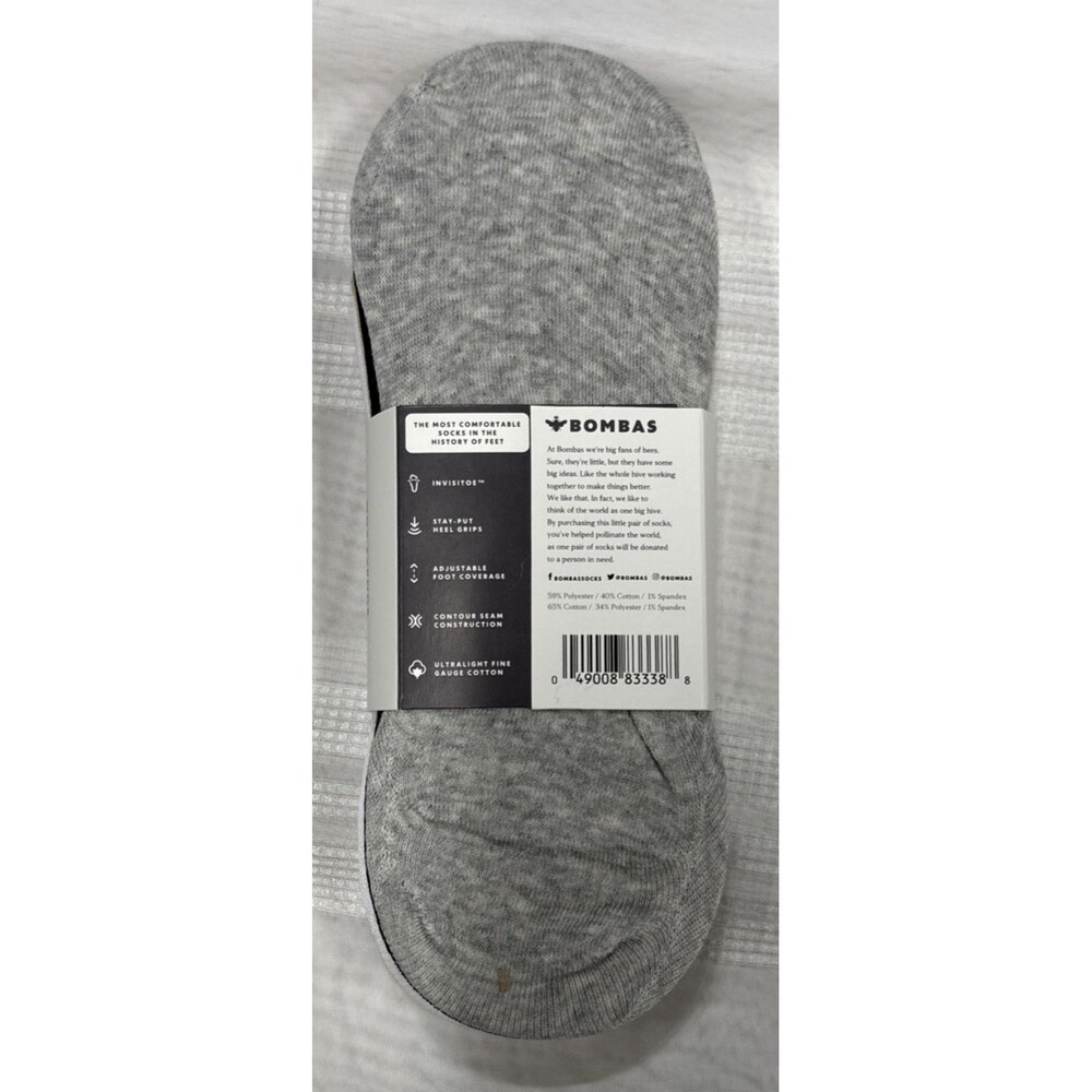 4-Pack Bombas Mens Womens Unisex Basic Colors Lightweight No Show Socks Size Med - Picture 3 of 5